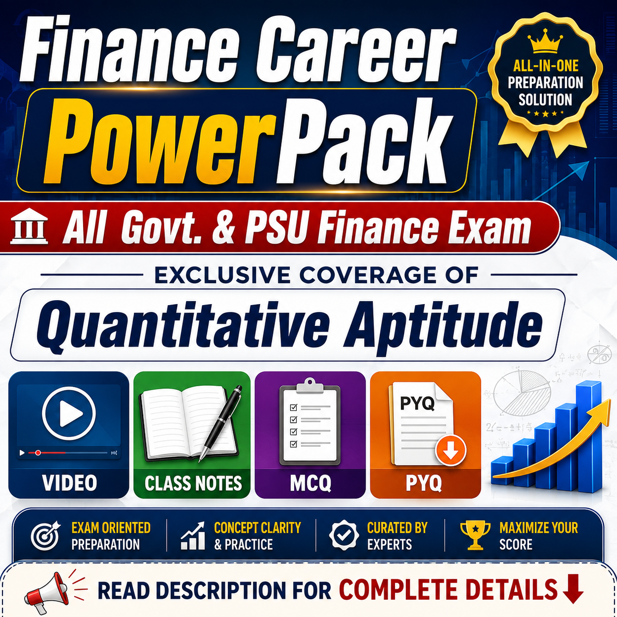 Quantitative Aptitude Course for Psu Finance Exams 2026 Video Lectures Notes MCQS PYQS Finance Job Secure Powerpack