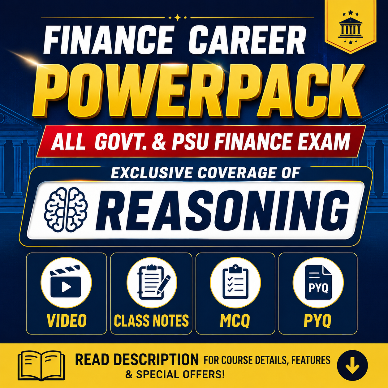 Reasoning Course for Psu Finance Exams 2026 Video Lectures Notes MCQS PYQS Finance Job Secure Powerpack